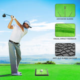 COSPOPTIC Golf Hitting Mat with Swing Path Feedback, Heavy-Duty Rubber Base Anti-Slip Golf Training Mat, Extra Replaceable Surface, Portable Practice Mat for Home Office Garage Yard Indoor Outdoor