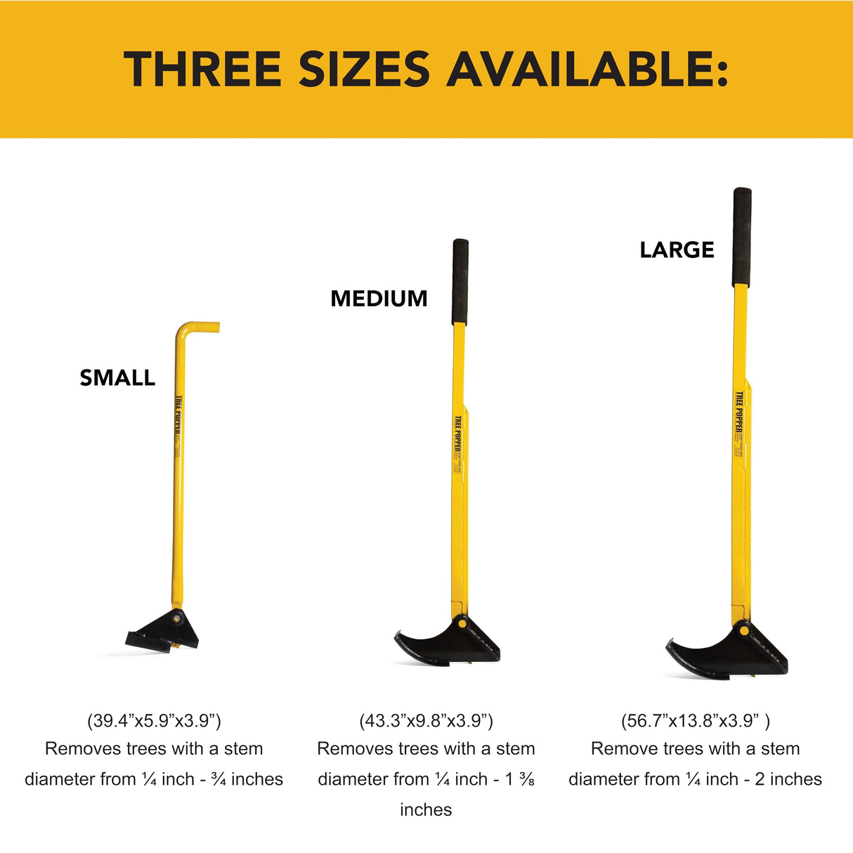 Tree Popper Size Large, The Original Highly Trusted, Heavy-Duty Invasive Plant Remover, Fully Uproots Woody Stems ¼ inch - ¾ inches – Ideal for Landowners, Conservation, and Land Management