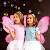 Sratte Fairy Princess Butterfly Wings Girls Kids Butterfly Costumes Set Star Wands Adults Christmas Birthday Party(Pink)