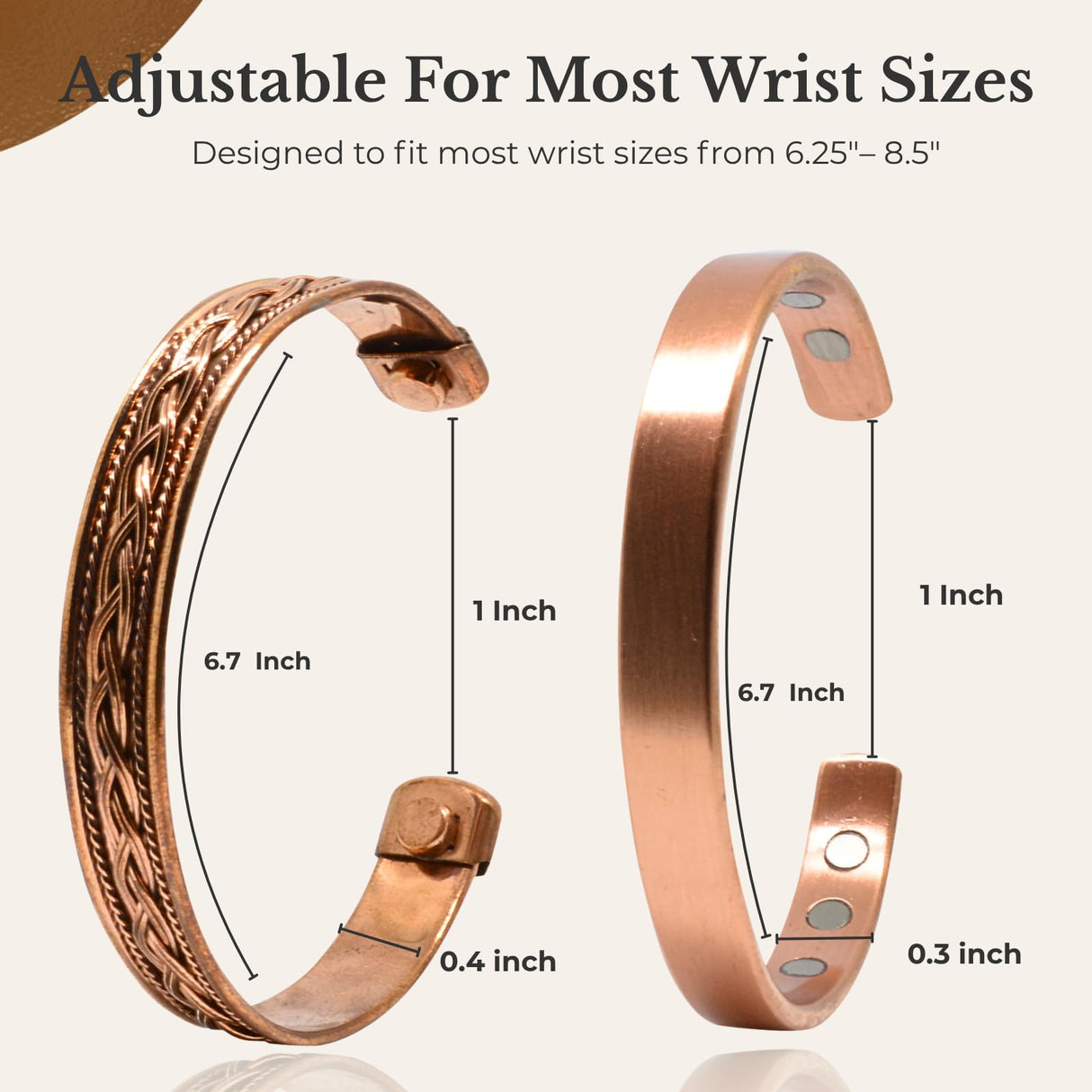 Coppervast Copper Bracelet - Set of 2 | Men & Women | 100% Pure
