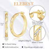 ELEBEST Gold Hoop Earrings for Women 14K Gold Earrings for Women 25mm