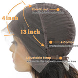 Ablvari 14inch Bob Wig Human Hair 200% Density Deep Wave Bob Lace Front Wigs Human Hair Pre Plucked 13X4 HD Lace Frontal Bob Wigs for Women Natural Color