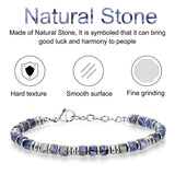 SIUMAL Mens Bracelet, Boho Stainless Steel Bracelets for Men, Beaded Bracelets, Jewelry Gifts for Husband, Father, Friends
