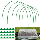 Garden Hoops Grow Tunnel, 6 Sets 8ft Rust-Proof Fiberglass Frame, 36pcs