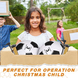 Glimin 6 Pcs Operation Christmas Soccer Ball Bulk with Pump Needles, Size 3 4 5 Deflated Soccer Ball Gift for Youth Adult Game Training Practice Christian Charity Donation Supplies(Size 3,Classic)