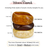 WOWORAMA 3pcs Large Chunky Acrylic Bangle Bracelets Set for Women
