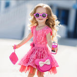 Pretend Play Toddler Girl Purse with Makeup Toys Set, Little Girls Purse Toys for 3 4 5 6 7 Year Old Girl Gifts, Kids Purse for Christmas, Birthday Gifts for Ages 3-5 4-5 6-8 Rose Red