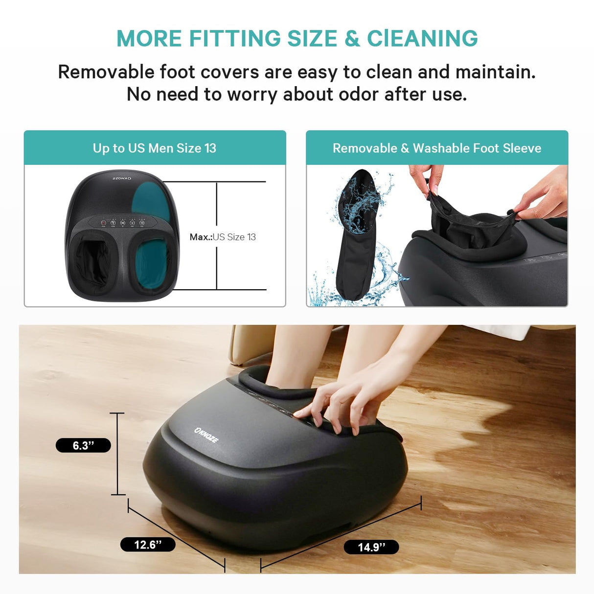 KNQZE Foot Massager Machine with Heat, Shiatsu Deep Kneading Foot Massager with Remote, Compression, Multi-Massage Modes, Auto-Off Timers, Gifts for Women Men, FSA or HSA Eligible