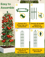 2 Pack 6.2ft High Adjustable Garden Trellis for Climbing Plants, Green