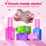 Glisiol Kids Nail Polish Set for Girls Toys, Washable Quick-Dry Toddler Nail Art Kit with Air Cooling Dryer and Cosmetic Case, Christmas or Birthday Gifts for Girls Ages 3 4 5 6 7 9 10 11 12-Pink