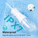 COSLUS Water Dental Flosser Pick for Teeth: 4 Modes Cordless Portable 300ML Larger Tank Water Teeth Cleaner IPX7 Waterproof Flossing Cleaning Picks for Home Travel White C30(FC5360)