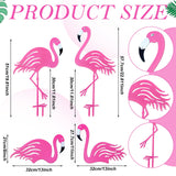 Riakrum 4 Pcs Flamingos Outdoor Yard Decor Pink Metal Flamingos for Yard Garden Large Bird Statue Ornaments for Lawn, Patio Outside Art Decor