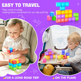 Feoxialy Magnetic Blocks 52pcs Translucent Magnetic Cubes Building Blocks