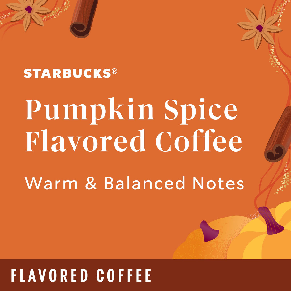 Starbucks K-Cup Coffee Pods, Pumpkin Spice Flavored for Keurig Coffee Makers, 100% Arabica, Limited Edition, 1 Box (22 Pods)