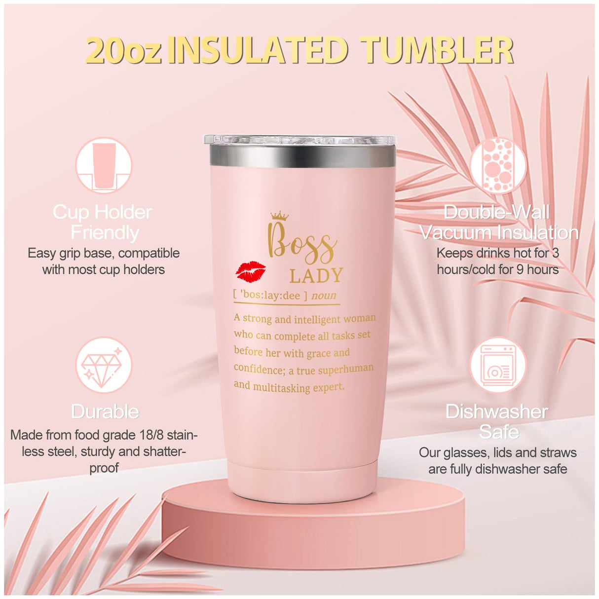 Boss Lady Gifts for Women, Best Boss Gift with Grocery Canvas Tote Bag, Funny Boss Christmas Box for Women, Cool Basket for Bosses Female, Office Appreciation Gifts for Birthday Boss's Day Pink