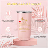 Boss Lady Gifts for Women, Best Boss Gift with Grocery Canvas Tote Bag, Funny Boss Christmas Box for Women, Cool Basket for Bosses Female, Office Appreciation Gifts for Birthday Boss's Day Pink