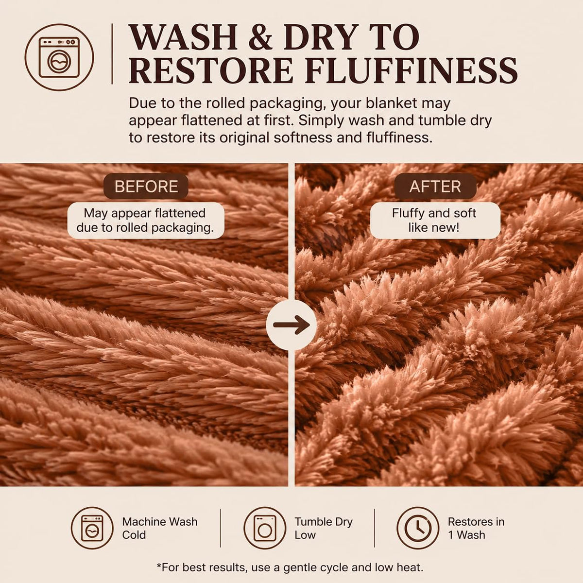 Rust Throw Blanket - Soft & Fluffy Fleece, Cute & Aesthetic, Perfect for Sofa, Couch, Chair, Bed, Living Room & Bedroom, All-Season Use, Plush & Cozy Decorative Blanket