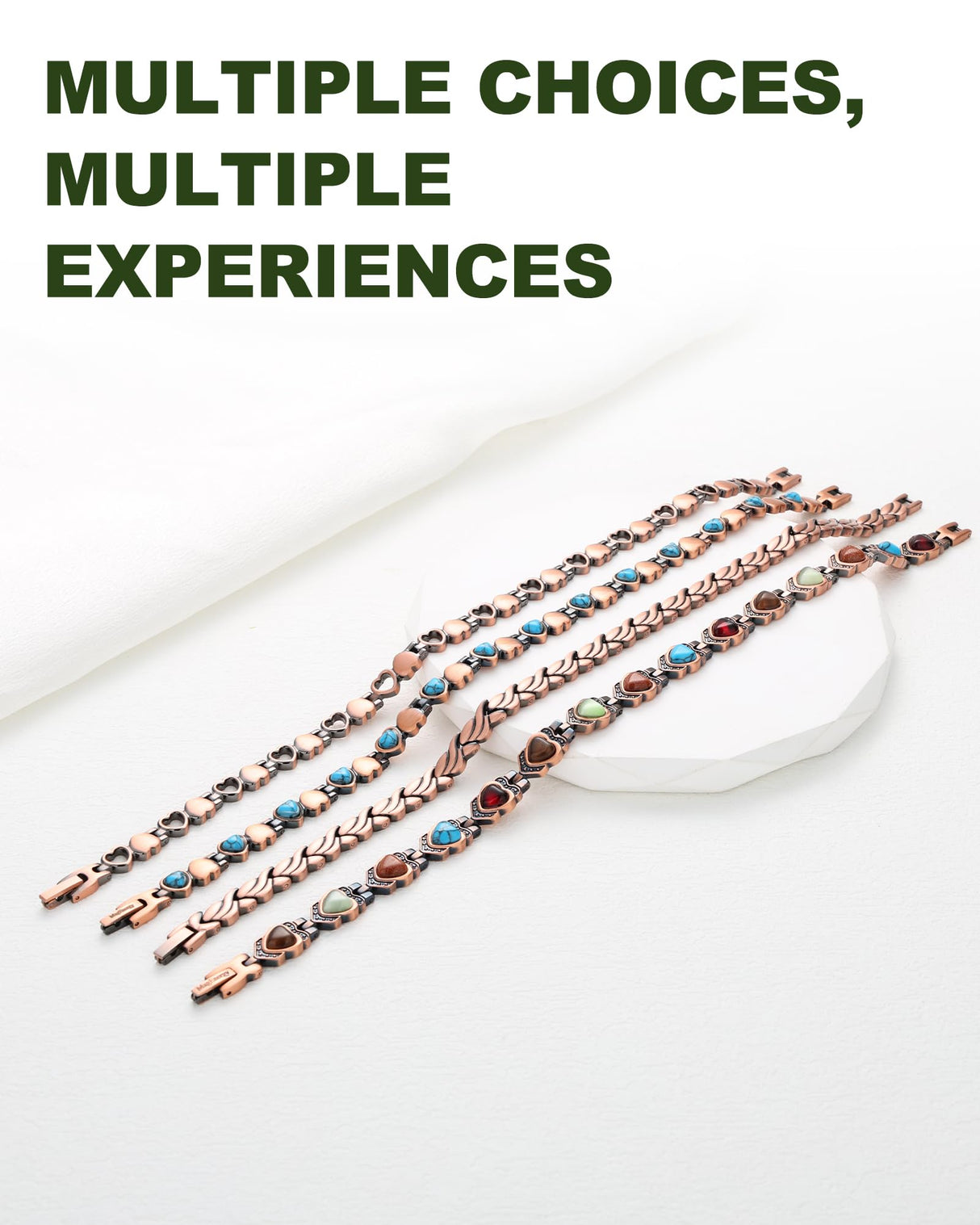 MagEnergy Copper Anklet for Women& Lymphatic Drainage Ring, Turquoise Magnetic Ankle Bracelet with 3500 Gauss Magnets, 99.99% Pure Copper Anklet, Adjustable, Jewelry Gift Box (Free Sizing Tool)