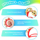 Yeshone 32 Pcs Hand Bells Jingle Bells Bulk Back to School Supplies Tambourine Noise Makers for Kids Adults Musical Instruments Church School Concert Birthday Party Operation Christmas Gifts