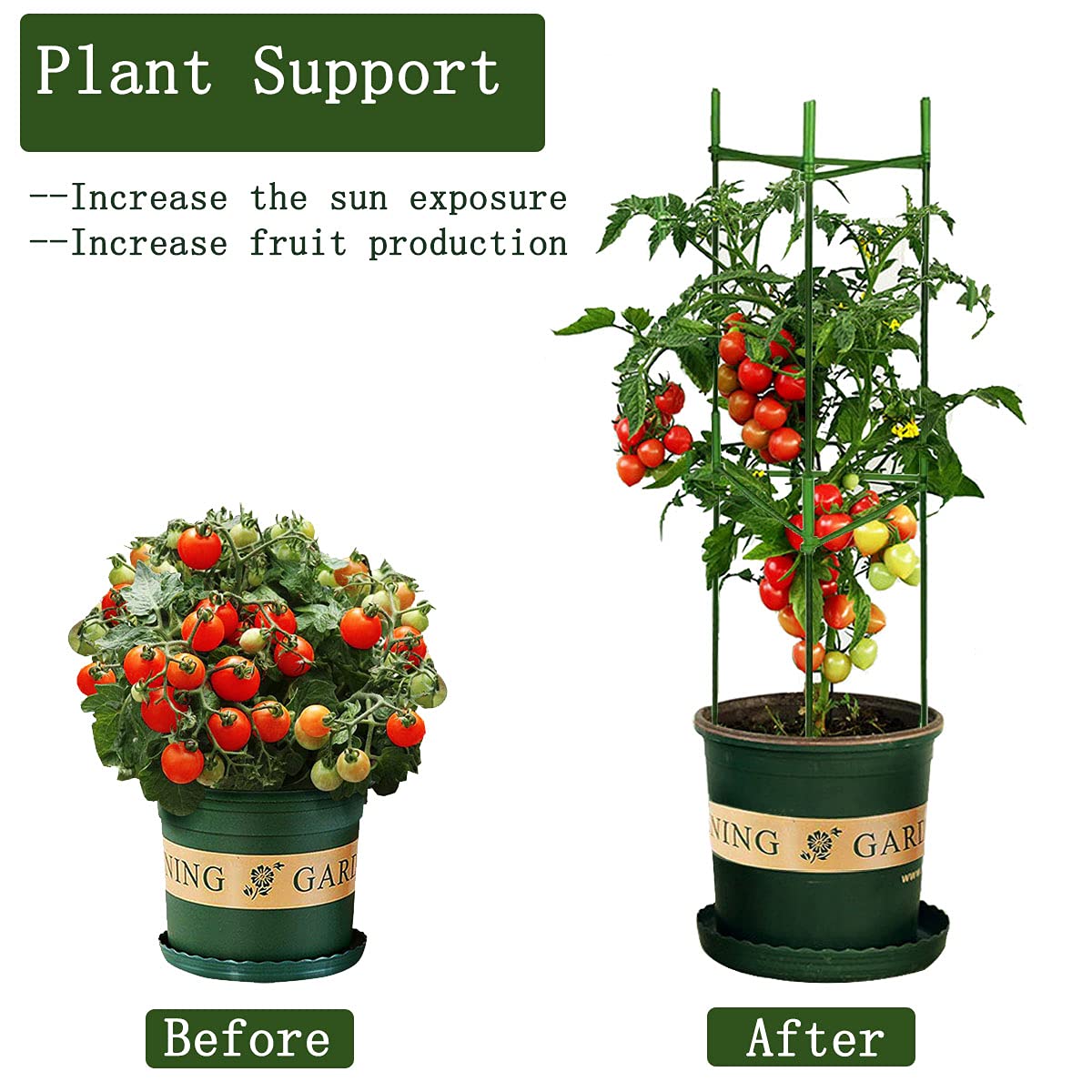 4 Pack Tomato Cage Plant Support Assembled -48inch Vegetable Trellis,Assembled Multi-Functional Garden Trellis Garden Trellis for Climbing Vegetables,Climbing Plants, Vegetables, Flowers, Fruits, Vine