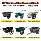 RONPOW 20" Flat Free Wheels Compatible with rubbermaid Wheelbarrows Tires