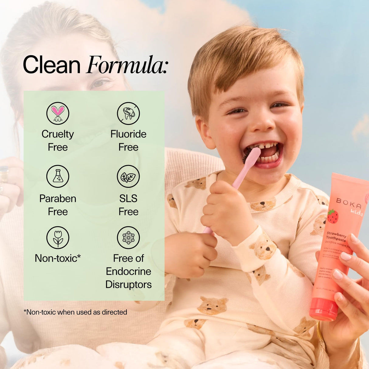 Boka Fluoride Free Toothpaste Nano Hydroxyapatite Toothpaste - Ela Mint, Orange Cream, Watermelon Mint Flavor, 4 oz 3Pk US Manufactured