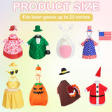 FuWeave 8 Set Holiday Porch Goose Outfits Fall Halloween Christmas Valentine St. Patrick Easter Summer 4th of July Lawn Porch Goose Clothing for Patio Yard Lawn Decor(23 Inch)