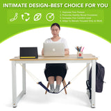 iMissiu Foot Hammock Under Desk Footrest | Adjustable Office Foot Rest Under Desk Hammock | Portable Desk Feet Hammock with Headphones Holder (Black)