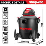 Shop-Vac 5922805 Wet/Dry Vacuum, 8 Gallon, 4.5 Peak HP, 1.25 Inch Diameter x 7 Foot Hose, 6 Foot Cord, Ideal for Jobsite, Garage, Workshop & Home