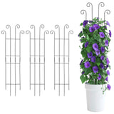 DYBEEDUAL 4 Pack 32 Inch Plant Trellis Outdoor Metal Trellis for Climbing Plants Indoor Garden Trellis for Climbing Plants Outdoor Wave Shape Metal Garden Trellis Houseplants Flowers Vine Ivy