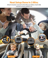 Babyvue USB Baby Car Camera Plug-Play, 4.5" 1080P Easy Setup Backseat Camera with Flexible 360 Rotation, Clear Picture Rear Facing Car Seat Baby Monitor