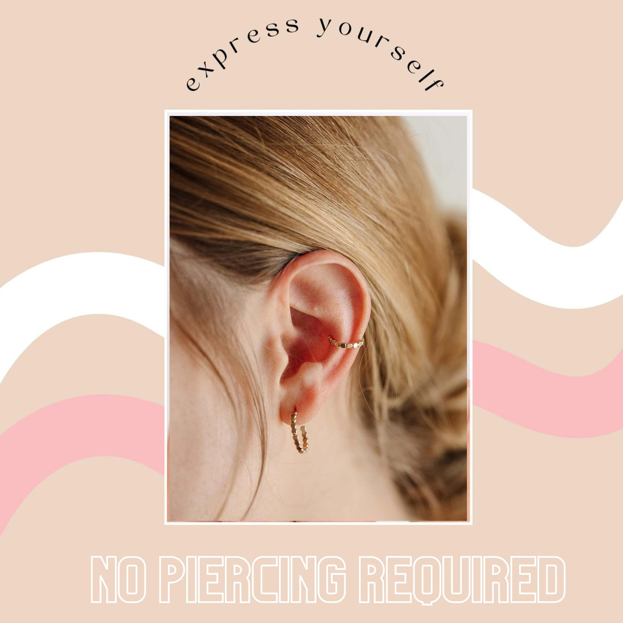 Nova Gold Filled Ear Cuff | Adjustable Ear Cuff | Non Pierced | 10mm | Handmade | 14K Gold | Cartilage Piercing | Smooth Design