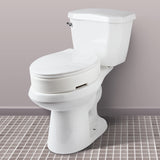 Carex Elongated Hinged Toilet Seat Riser, Adds 3.5 Inches of Height to Toilet, 300 Pound Weight Capacity, Raised Toilet Seat