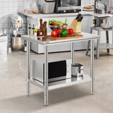 Vevor Stainless Steel 900x600x800 mm Commercial Kitchen Prep & Heavy Duty Metal Work Table with Adjustable Feet for Restaurant, Home and Hotel : Industrial & Scientific