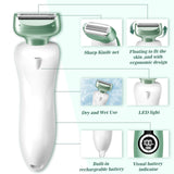 Akunbem Electric Razor for Women Electric Shaver for Legs Bikini Trimmer for Women Underarm Public Hairs Rechargeable Womens Shaver with Detachable Head Wet Dry Use Painless Cordless