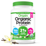 Orgain Organic Vegan Protein Powder, Vanilla Bean - 21g Plant Protein, 4g Prebiotic Fiber, No Lactose Ingredients, No Added Sugar, Non-GMO, For Shakes & Smoothies, 2.03 lb (Packaging May Vary)
