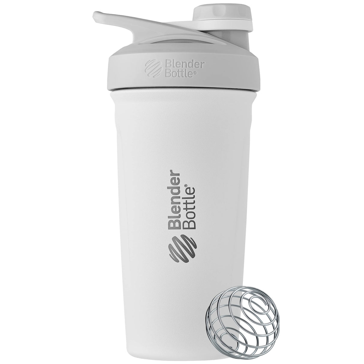 BlenderBottle Sport Twist Insulated Stainless Steel Shaker Bottle with Wire Whisk, 24-Ounce, White – Protein Shakes & Hydration for Athletes & Fitness Enthusiasts, Easy Mixing, Keeps Drinks Cold, Twist Cap