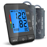 Accurate Digital BP Machine - Automatic Blood Pressure Monitor with XL Cuff (13-21") & M/L Cuff (9-17") for Big/Medium Arms, Large Backlit LCD Display, 360° Adjustable & Portable for Adults