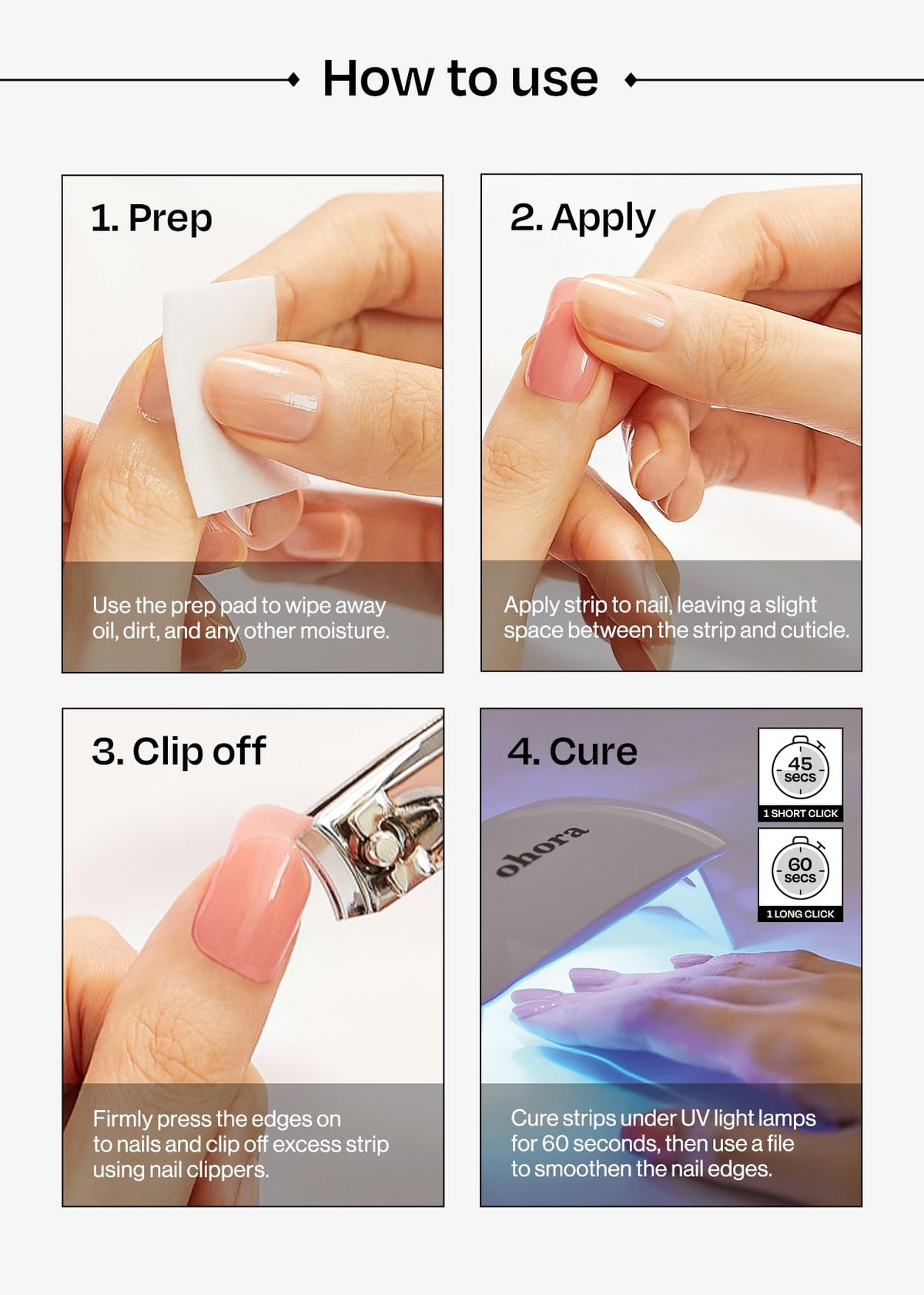 ohora Semi Cured Gel Nail Strips | Art, Glossy | N Dreaming