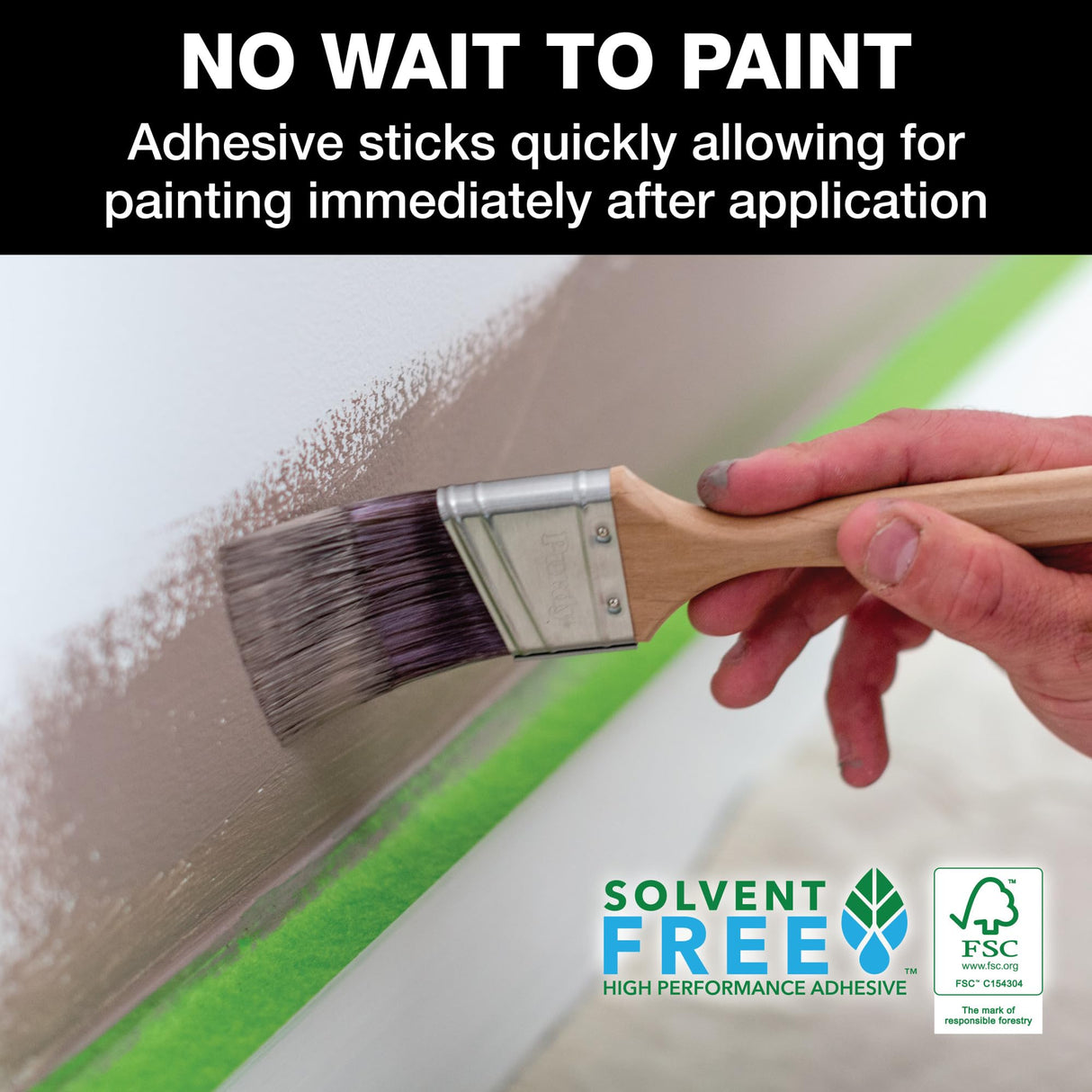 FrogTape Multi-Surface Painter's Tape with PAINTBLOCK, 2 in Wide (1.88 in x 60 yd), Quick Stick Medium Adhesion, Premium Green Painters Tape Removes Clean, 3 Rolls (240661)