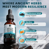 Shilajit Liquid Drops, 12-in-1 Complex - Sea Moss, Ashwagandha, Maca, Fulvic Acid, Trace Minerals, Liquid Vitamins Supplement for Men and Women, Energy, Antioxidant, Immune Support, 60ML/2 FL Oz