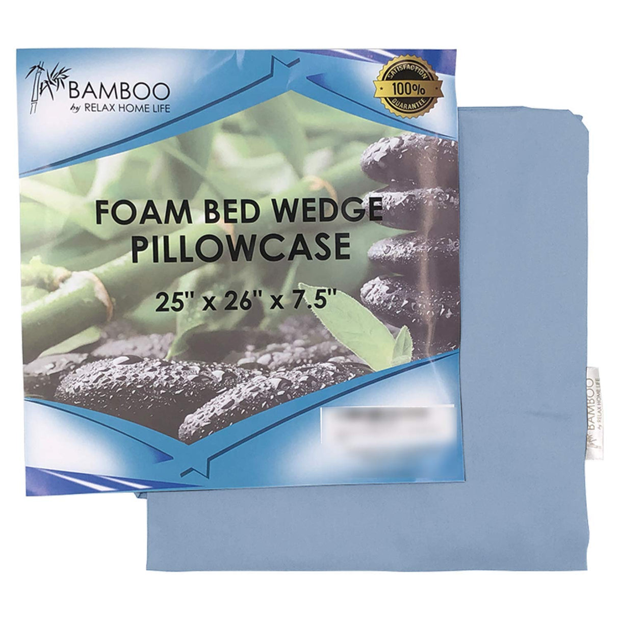 Relax Home Life Wedge Pillowcase Designed to Fit Our 7.5" Bed Wedge 25" W x 26" L x 7.5" H, Allergy Friendly 100% Egyptian Cotton Replacement Cover, Fits Most Sleeping Wedges Up to 27" W x 27" L x 8H