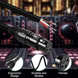 XMSJSIY XLR Microphone Cable Pigtail Bare Wire 3Pin XLR Speaker Audio Mic Cable Open End Connector Replacement Extension Cable for DJ/PA Subwoofer Mixer Amplifier - 4M/13.1FT (XLR Female)