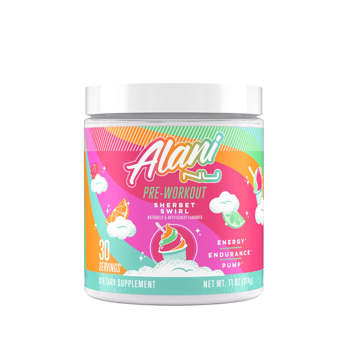 Alani Powder Alani Nu Pre Workout Powder Sherbet Swirl, Amino Energy Boost, Enduran ...