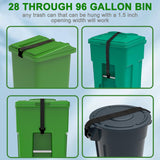Metal Double Claw Trash Can Locks Strap for Raccoon Animals,Universal for 28-96 Gallons Trash Can Lid Lock,Black 2Pcs Adjustable Anti-rust Coating Garbage Can Bungee Cord Belt Rope Outdoor,Hook-on