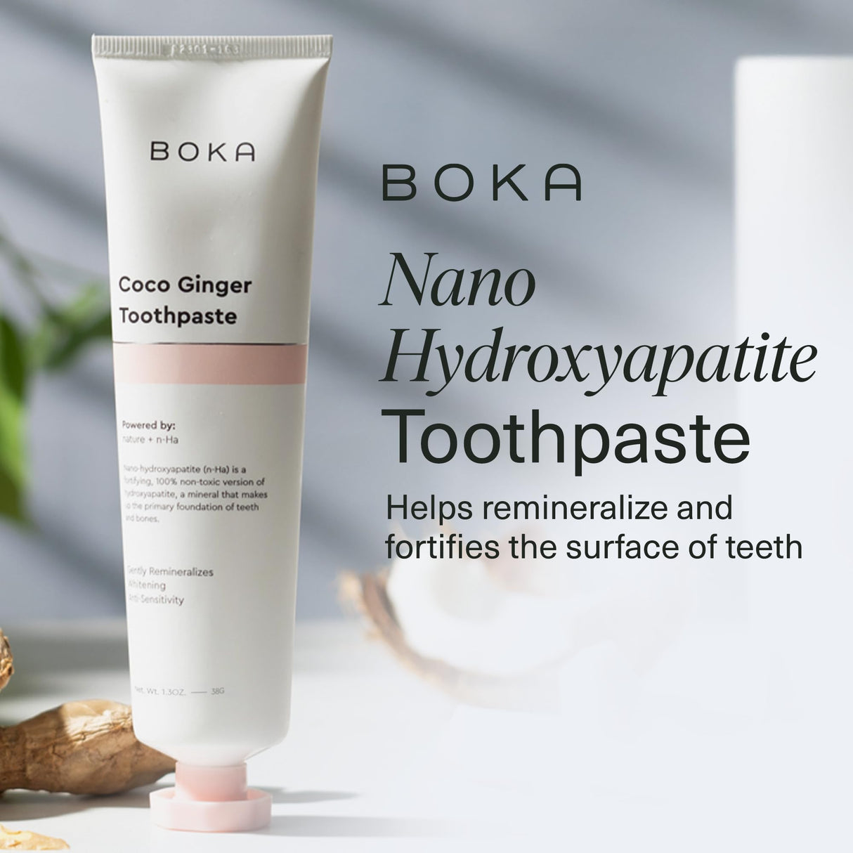 Boka Fluoride Free Toothpaste Nano Hydroxyapatite, Helps Remineralize, Appropriate for Sensitive Teeth, Whitening - for Adult, Kids Oral Care - Refresh Mint Flavor, 4 Fl Oz 3Pk