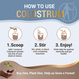 Grass Fed Colostrum Powder, Unflavored Bovine Colostrum for Humans, Colostrum Supplement Powder for Gut Health, Immune Support & Muscle Recovery, 120 grams, Colostrum Powder Grass Fed
