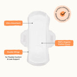 The Honey Pot Company - 80ct - Non-Herbal Heavy Panty Liners for Women w/Wings - Organic Cotton Cover & Ultra-Absorbent Core - Sanitary Pads - Feminine Care - FSA & HSA Eligible