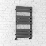 Sandy Beach Grey Straight Radiator Valves - Anthracite Radiator Valves, Grey Towel Radiator - 15mm