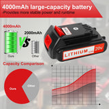 ANTOOLOCKER 20v Battery for Black+ Decker: 4.0 ah Replacement 20 Volt Max Batteries Compatible with LBXR20 LBXR2020 LBX20 LBXR2520 LB2XR20 - Extended Runtime for Cordless Power Tools Drill 2 Pack